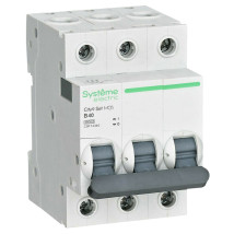 Автоматический выключатель трехполюсный Systeme Electric City9 Set 3Р 40А (B) 4.5кА, сила тока 40 А, тип расцепления B, переменный, отключающая способность 4.5 kА